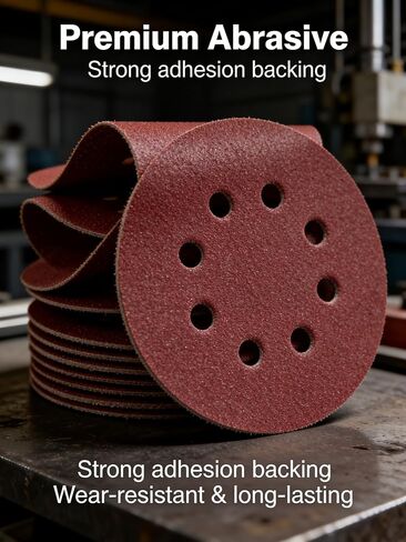 10 PCS 5-Inch Sanding Discs – #60 Hook & Loop Sandpaper for Woodworking, Metal Refinishing, Compatible with Power Sanders, Surface Smoothing & Paint Prep in Kuwait
