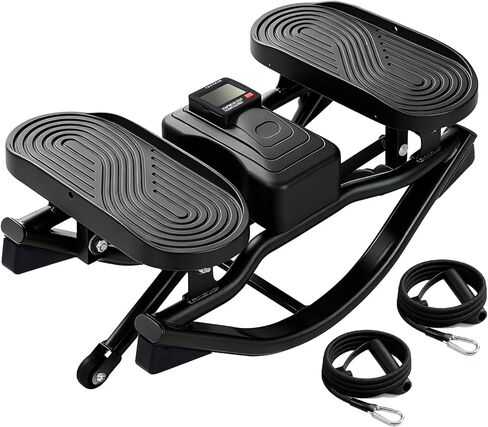 Rocking Steppers for Exercise at Home 3D Motion Stair Stepper with Resistance Bands 350 LBS Loading Capacity Exercise Equipment Low-Impact Balance Board for Full Body Workout in Kuwait