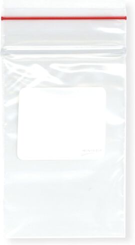 Minigrip Red Line 2 × 3 بوصة (عبوة من 600 قطعة)، 2 مل مع أكياس بلاستيكية بيضاء قابلة لإعادة الإغلاق بسحاب in Kuwait