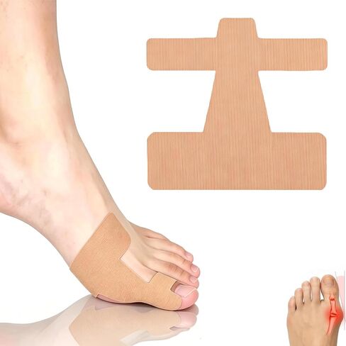 60 PCS Pre-Cut Bunion Corrector Kinesiology Tape–Self-Adhesive Hallux Valgus Corrector for Men & Women,Elastic, Breathable & Hypoallergenic Latex-Free Toe Support Strips (Skin Color) in Kuwait