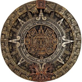 EW Designs Pretty Multicolored Realistic Ancient Aztec Calendar Date Vinyl Decal Bumper Sticker (4" Wide) in Kuwait