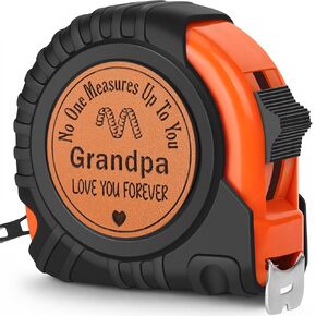 Grandpa Gifts for Papa from Grandkids Birthday Gifts for Grandfather Granddad from Granddaughter Grandson, Christmas White Elephant Grandparents Day Gift Genuine Leather Engraved 25 FT Tape Measure in Kuwait