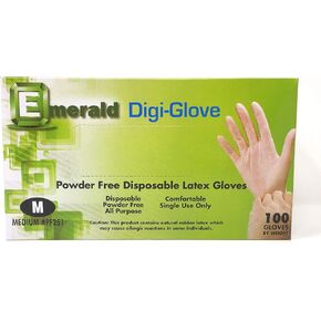 قفازات Emerald Digi، قفازات لاتكس خالية من البودرة للاستعمال مرة واحدة (متوسطة) in Kuwait