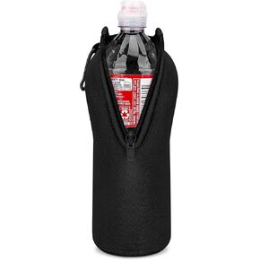 Linkidea Disposable Sport Cap Water Bottle Sleeve Compatible with 23.7 Fl Oz Arrowhead, Insulated Neoprene Plastic Bottled Water Cover with Lockable Zipper, Black in Kuwait