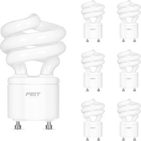 لمبة إضاءة Feit Electric 60W مكافئة CFL على قاعدة GU24، غير قابلة للتعتيم، 900 لومن، 10K ساعات حياة، 4100K أبيض بارد، 6 عبوات - BPESL13T/GU24/41K/6 in Kuwait
