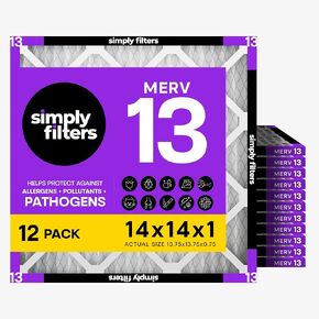 Simply 16x20x1 Air Filter, MERV 13, 12 Pack, For Home AC Furnace & HVAC (Actual Size: 15.75"x19.75"x0.75") DUST, Pet, & Allergy Control in Kuwait