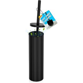 Dowry Toilet Bowl Brush and Holder for Bathroom, Deep Cleaning Toilet Brush and Holder Set with Long Handle, Hidden Toilet Bowl Scrubber with Replaceable Head,Modern Decor Black Round in Saudi Arabia