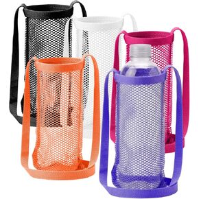 5 Pcs Water Bottle Holder with Adjustable Shoulder Strap Portable Mesh Bottle Carrier Bag with Pocket Accessories for Hiking Walking Travel Gym Vocation Holiday in Saudi Arabia