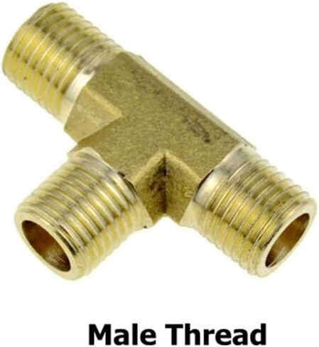 Brass Tee Elbow Pipe Fitting - 2Way & 3Way Connector for Water, Gas, and Oil - 1/8" to 3/4" Female/Male Thread Adapter(3/8In Pe-m) in Kuwait