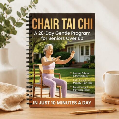 28-Day Chair Tai Chi Planner for Seniors 60+ – Spiral-Bound Seated Exercise Log, Balance & Fall Prevention Tracker, Low-Impact Strength & Mobility Journal in Kuwait