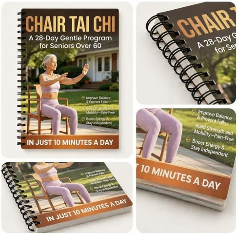 28-Day Chair Tai Chi Planner for Seniors 60+ – Spiral-Bound Seated Exercise Log, Balance & Fall Prevention Tracker, Low-Impact Strength & Mobility Journal in Kuwait