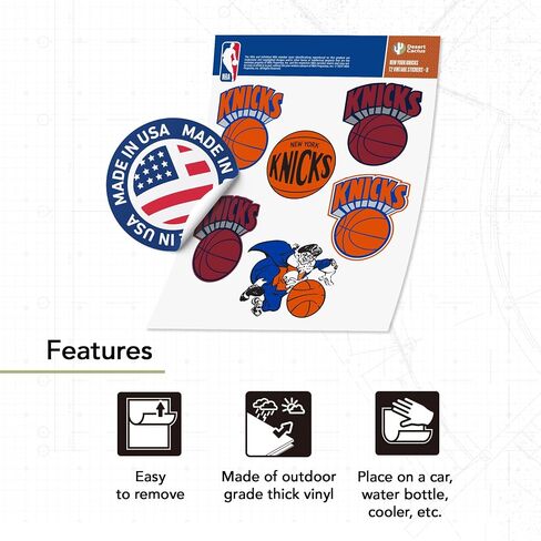ملصق Desert Cactus New York Knicks ملصق NBA مرخص رسميًا من الفينيل لزجاجة مياه للكمبيوتر المحمول ودفتر قصاصات السيارة (عتيق T2-B) in Kuwait