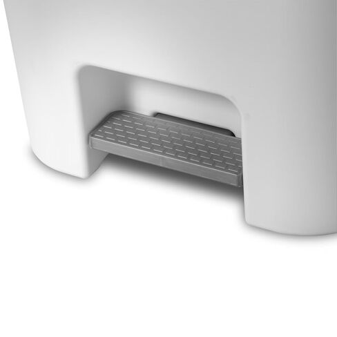 Large Kitchen Trash Can, 11.9 Gallon Plastic Garbage Bin with Step Lid, White, Hands-Free Foot Pedal in Kuwait