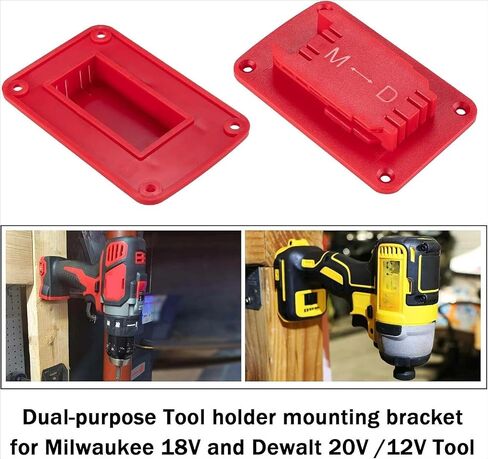 M18 Battery Holder and Tool Holders for Milwaukee M18 18V 5pc Wall Mount Hanger Battery plate 5pc Drill Tool Storage Shelf with Screwsbandsaw mount bracket in Kuwait