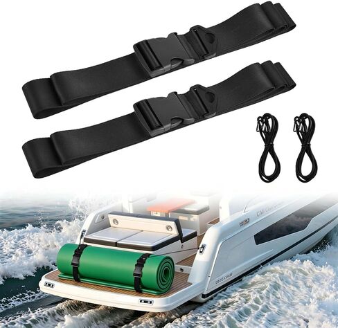 2 Set Multifunctional Floating Mat Straps with Quick-Release Buckles 59" Rope Hanger and Adjustable Floating Water Pad Strap-Attach Eyelets & Carry Loops for Secure Lily Pad to Boat Cleat or Rail in Kuwait