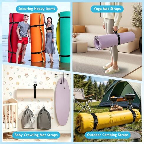 2 Set Multifunctional Floating Mat Straps with Quick-Release Buckles 59" Rope Hanger and Adjustable Floating Water Pad Strap-Attach Eyelets & Carry Loops for Secure Lily Pad to Boat Cleat or Rail in Kuwait