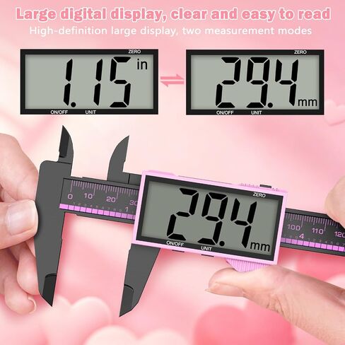 مجموعة فرجار رقمي HDLNKAK مقاس 6 بوصات، أداة قياس، فرجار رنيه دقيق 0.01 بوصة - شاشة LCD كبيرة مع مفتاح بوصة/ملليمتر، ميزة الإيقاف التلقائي، قياس لقياسات دقيقة بنفسك. in Kuwait
