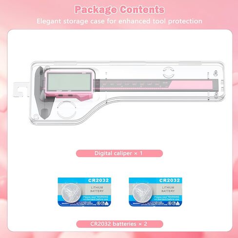 مجموعة فرجار رقمي HDLNKAK مقاس 6 بوصات، أداة قياس، فرجار رنيه دقيق 0.01 بوصة - شاشة LCD كبيرة مع مفتاح بوصة/ملليمتر، ميزة الإيقاف التلقائي، قياس لقياسات دقيقة بنفسك. in Kuwait