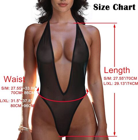 SHERRYLO Sheer One Piece Swimsuit Thong Bathing Suit High Cut See Through Monokini for Women Sexy Transparent Mesh Swimsuits in Kuwait