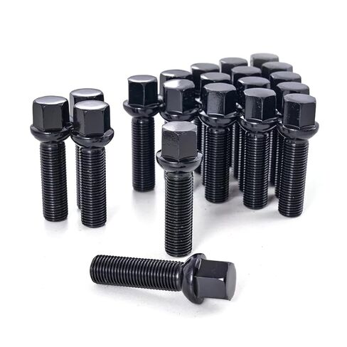 10 Pack 14X1.5 Ball Seat 17mm Hex Extend Wheel Lug Bolts with 50mm Shank, Black in Kuwait