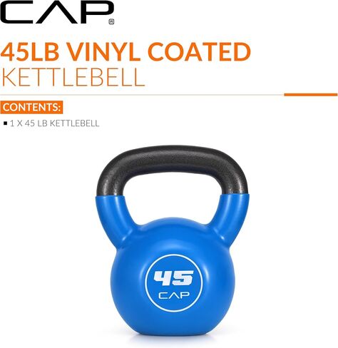 CAP Vinyl Coated Cast Iron Kettlebell, 45 LB Home Gym Weight in Kuwait