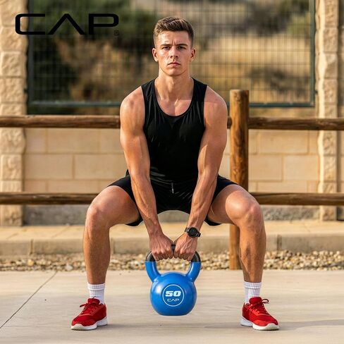 CAP Vinyl Coated Cast Iron Kettlebell, 45 LB Home Gym Weight in Kuwait