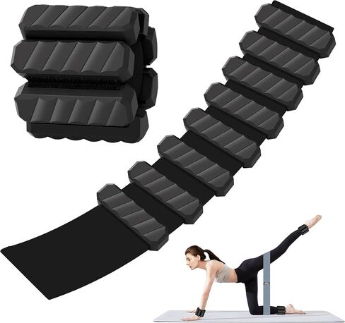 Adjustable Wearable Pilates Wrist & Ankle Weights For Women & Men | with Resistance Loop Exercise Bands, 2LBS Weights Silicone Wrist Bangles，Workout, Travel, Yoga, Barre, Strength Training in Kuwait