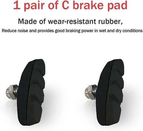 Bike Brakes Pads Set, 53mm for Mountain Bicycle Universal V-Brake Blocks with Hex Nut and Shims, No Noise No Skid in Kuwait