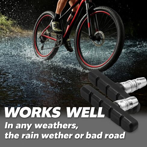 Bike Brakes Pads Set, 53mm for Mountain Bicycle Universal V-Brake Blocks with Hex Nut and Shims, No Noise No Skid in Kuwait