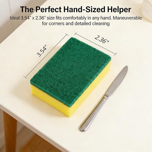 12Pcs Dish Sponge Scrubber, Kitchen Sponges for Cleaning, Sponge Scrub Cloth, Multi-Surface Safe Non-Scratch Dishwashing Sponge, Suitable for Dishes, Pots, Pans, Countertops and Bathroom Cleaning in Kuwait
