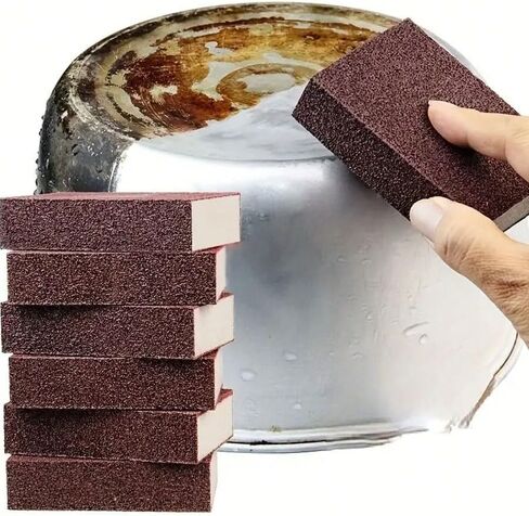 Diamond Sand Sponge Cleaner, a Tool for Removing Black Dirt and Stains from Stainless Steel pots and Pans in Kuwait
