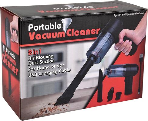 Mini Handheld Vacuum Cleaner – 12" Compact Cordless Design for Tight Spaces, Car Interiors, Desk Crumbs & Building Bricks Toy Cleanup – Boxed, USB-C Rechargeable, Lightweight & Portable in Kuwait