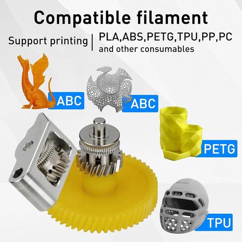 for Bamboo P2S Hardened Steel Extruder Gear Assembly Drive Gear Replacement Part Suitable for PLA, TPU, PETG, ABS Filament Reliable in Kuwait
