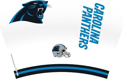 كوب Tervis مصنوع في الولايات المتحدة الأمريكية بجدار مزدوج NFL Carolina Panthers Arctic معزول يحافظ على المشروبات باردة وساخنة، 24oz، شفاف in Kuwait