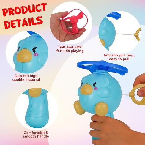 Outdoor Flying Disc Launcher Toys Set Pull-String Launchers Flying Toys for Summer Fun in Kuwait