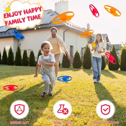 Outdoor Flying Disc Launcher Toys Set Pull-String Launchers Flying Toys for Summer Fun in Kuwait