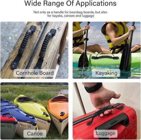 Cornhole Board Handles (2 Pack) - Carrying Handles with Comfortable Rubber Grip - Easy Install Hardware Included - Replacement Strap Handle for Kayak, Box, & DIY Projects in Kuwait