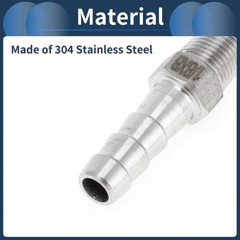 Stainless Steel Barb Fittings, 5/16" Barb 1/8 BSPT Male Hose Barb Tubing Connector for Air Water Oil Gas Fuel, 2 Pcs in Kuwait
