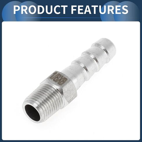 Stainless Steel Barb Fittings, 5/16" Barb 1/8 BSPT Male Hose Barb Tubing Connector for Air Water Oil Gas Fuel, 2 Pcs in Kuwait
