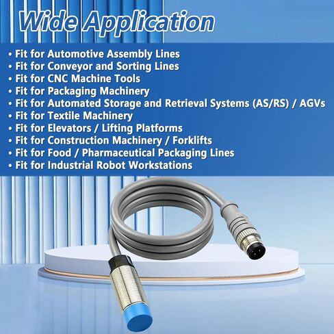مستشعر القرب الاستقرائي 12 مم NPN NO 10-30VDC 400mA مناسب لمعدات الأتمتة الصناعية والآلات، استبدل IM18-12NNS-ZQD in Kuwait