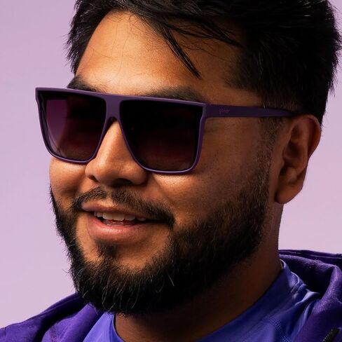 goodr Keeping a High Profile Polarized Sunglasses for Men & Women, Large Sized (FLG), Dark Purple Solid Frame with Purple Lens in Kuwait