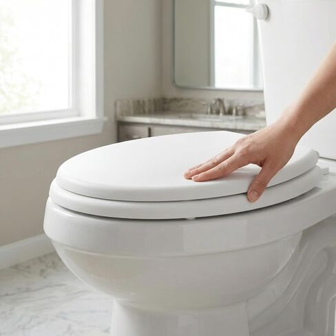 Foam Toilet Seat Cover Lid Soft Slow-Close Elongated Design for Bathroom Extra Thick Foam Cushion for Comfort in Kuwait