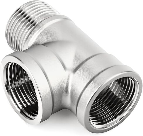 GORUGUCHI 2PCS 3/4 Inch NPT 304 Stainless Steel Tee Fitting, 3 Way Connector with 2 Female 1 Male Threads for Fuel/Air/Water/Gas/Oil in Kuwait