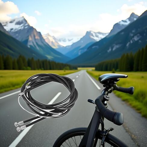1 Pair Black Bike Brake Cable, Front and Rear Brake Cable, Bike Brake Wire Set for Road Bike and Common Bike,Brake Parts,Bike Brake Cables and Housing in Kuwait