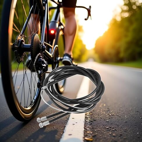 1 Pair Black Bike Brake Cable, Front and Rear Brake Cable, Bike Brake Wire Set for Road Bike and Common Bike,Brake Parts,Bike Brake Cables and Housing in Kuwait