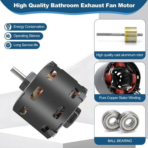 S99080273 99080273 Bathroom Fan Motor & Blower Wheel Kit with S99100412 Motor Mounting Rubbers, High Airflow Low Noise, Compatible with S90, ACS90, HS90, NS90, MS90 in Kuwait