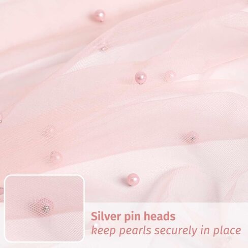 WELTRXE Pearl Table Runner Tulle 30x120 Inch 10FT Long, Pink Gauze Table Runners, Rustic Boho for Wedding Arch Birthday Party Bridal Veil Baby Shower Decorations in Kuwait