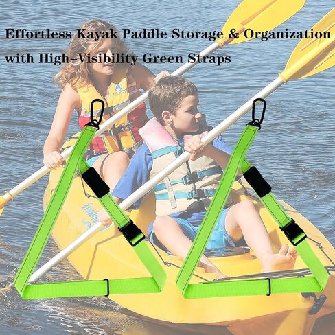 Kayak Storage Straps with Quick-Release Carabiner, Adjustable Hanging Straps for Kayak, Canoe, Paddleboard, SUP, Nylon, Green, 2 Pack in Kuwait