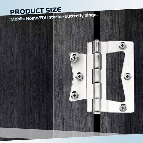 2 Pack Stainless Steel Butterfly Hinges Replacement for Mobile Homes / RV Interior Hinges, Heavy Non-Mortise Butterfly Hinge with Mounting Screws in Kuwait