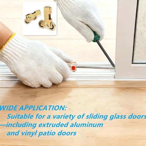 2Pack Sliding Door Rollers, 1-1/4 Inch Sliding Patio Door Tandem Roller Assembly Steel Ball Wheel, Sliding Glass Door Rollers Replacement for Sliding Glass Door Screen Capacity in Kuwait